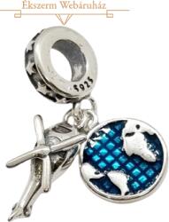 ÉkszerM Ezüst Helikopter-földgömb Charm