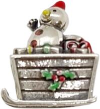 ÉkszerM Ezüst Szánkózó Hóember Charm Ee 0059