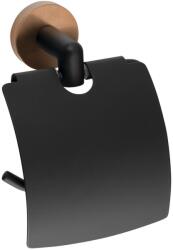 SAPHO Sapho, LARISSA WC-papírtartó fedéllel, fekete/matt réz, WS007BC (WS007BC)