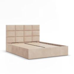 GreenSite York Kétszemélyes Ágykeret (Matrac Nélkül), Ágyneműtartóval, Bársony, 160 x 200, Bézs