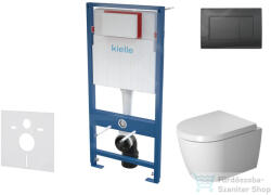 kielle Genesis falra szerelhető WC szett, Duravit ME by Starck kompakt WC soft close ülőkével, Gemini III matt fekete nyomólappal SANI11AP5100 (SANI11AP5100)