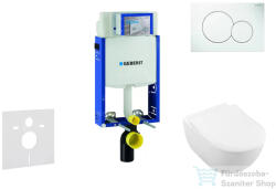 Geberit Kombifix falra szerelhető WC szett, Villeroy & Boch Subway 2.0 CeramicPlus WC soft close ülőkével, Geberit Sigma 01 alpesi fehér nyomólappal 110302005NI1 (110302005NI1)