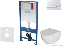 kielle Genesis falra szerelhető WC szett, Kielle Oudee WC soft close ülőkével, Gemini I fényes króm nyomólappal 30505SS20 (30505SS20)