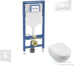 Geberit Duofix falra szerelhető WC szett, Villeroy & Boch Subway 2.0 CeramicPlus WC soft close ülőkével, Geberit Sigma 30 fehér/fényes króm nyomólappal SANI11CK3116 (SANI11CK3116)