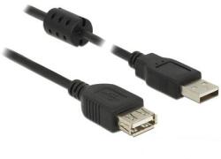 Delock USB 2.0 Hosszabbítókábel [1x USB 2.0 dugó, A típus - 1x USB 2.0 alj, A típus] 1.50 m Fekete Ferritmaggal (84884) (84884)