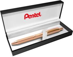 Pentel Zseléstoll, 0, 35 mm, nyomógombos, rosegold tolltest, PENTEL EnerGel BL-407 kék (PENBL407PG) - iroda24