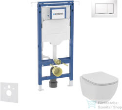 Geberit Duofix falra szerelhető WC szett, Ideal Standard Tesi WC soft close ülőkével, Geberit Sigma 30 fehér/króm nyomólappal SANI11CD3106 (SANI11CD3106)