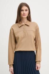 Tommy Hilfiger pamut melegítőfelső barna, női, sima, WW0WW44081 - barna XL