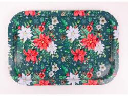 Bádog tálca mikulás virág mintával