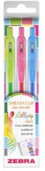 Zebra Zseléstoll készlet, 0, 33 mm, nyomógombos, ZEBRA "Sarasa Clip Lollipop", 3 különböző szín (TZ99431) - tintasziget