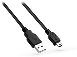 Venom USB-A - mini USB töltőkábel 2 m-es vezetékkel - fekete - ECO csomagolás (VS0005)