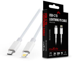Maxlife USB Type-C - Lightning adat- és töltőkábel 2 m-es vezetékkel - Maxlife MXUC-05 USB-C to Lightning PD3.0 Cable - 20W - fehér (TF-0138)