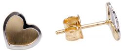 Ékszershop Bicolor matt szív arany fülbevaló (1309805)