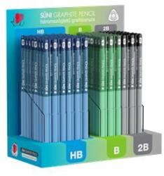 ICO Grafitceruza display, HB, B, 2B, háromszögletű ICO "Süni", sötét pasztell színek (184 db) (TICSDSP)