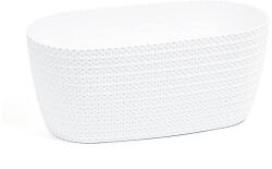 Lamela 782 balkonláda/virágcserép/kaspó OSLONKA 38 cm x 18 cm x 15 cm . JERSEY vegyes színben, kötött hatás fehér/biały (LA782-fehér)