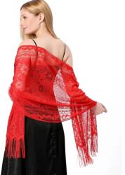  Csipkés sál - Piros