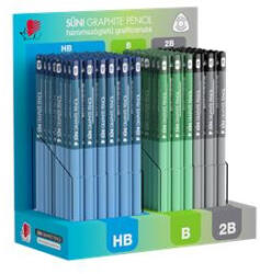 ICO Grafitceruza display, HB, B, 2B, háromszögletű ICO "Süni", sötét pasztell színek (9130047005)