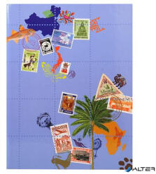 Exacompta Album, bélyeggyűjtő, 17x22, 5 cm, 8 lap, EXACOMPTA "Globe Trotter", vegyes színek (25634E) - alter