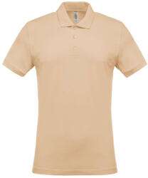 Kariban Férfi galléros piké póló, rövid ujjú, Kariban KA254, Light Sand-S (ka254lsa-s)