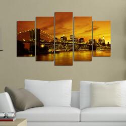 Charm Tablou MDF ( 5 buc ) Brooklyn Bridge, Multicolor, 60x110 cm (223CHR1914)