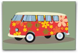  Festés számok szerint - Hippis busz Méret: 20x30cm, Keretezés: Műanyagtáblával