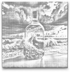  PontPöttyöző - Tenger egy üvegben Méret: 50x50cm, Keretezés: Keret nélkül (csak a vászon), Szín: Zöld