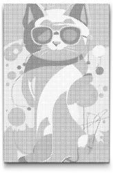  PontPöttyöző - Pop art macska Méret: 40x60cm, Keretezés: Keret nélkül (csak a vászon), Szín: Fekete