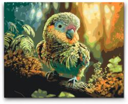  Festés számok szerint - Papagáj az erdőben Méret: 40x50cm, Keretezés: Műanyagtáblával