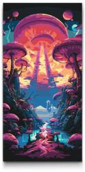  Festés számok szerint - Gombaváros Méret: 40x80cm, Keretezés: Keret nélkül (csak a vászon)