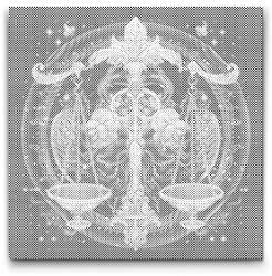  PontPöttyöző - Mérleg Méret: 50x50cm, Keretezés: Műanyagtáblával, Szín: Fekete