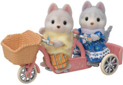EPOCH Sylvanian Families Set Tandem Biciclete Husky Frați și Surori (5637) Figurina