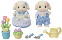 EPOCH Sylvanian Families Set de grădinărit pentru flori - Sora și fratele Flora Rabbit (5736) Figurina