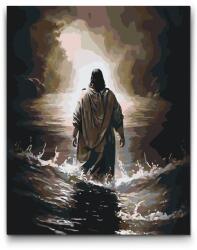  Festés számok szerint - Jézus vízen jár Méret: 30x40cm, Keretezés: Kartonlemezen