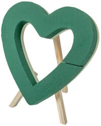 Tűzőhab nyitott szív vizes fa talppal 38cm