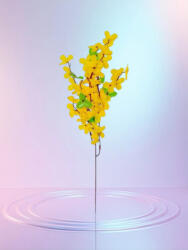  Aranyeső ág, mű zöld levelekkel 50cm