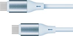 Krüger&Matz Cablu USB Type-C - USB Type-C 100 W 1 m silicon albastru Kruger&Matz Basic (L-KM1269-1BL)