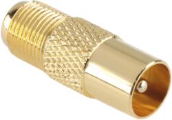 Cabletech Conector TV priză - reducție F CU aurită ZLA0460-1 (L-ZLA0460-1)