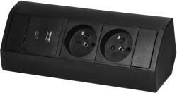 ORNO Sertar de mobilier negru 2x220V+USB(A+C) (O-OR-GM-9039_B)