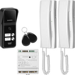 ORNO Interfon audio cu două fire cu RFID și sursă de alimentare (O-OR-DOM-BA-936ZD_W)