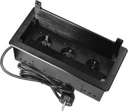 ORNO Priză pentru mobilă, negru, 3x2P+E, cablu de 1, 5m (O-OR-GM-9045_B)