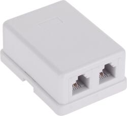 Cabletech Priză telefonică 2xRJ11 (6P4C) pentru montaj aplicat (L-TEL0020)