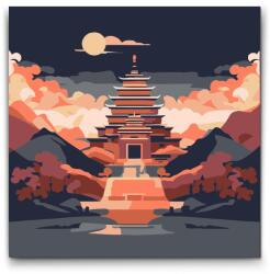  Festés számok szerint - Templom a hegyekben Méret: 30x30cm, Keretezés: Műanyagtáblával