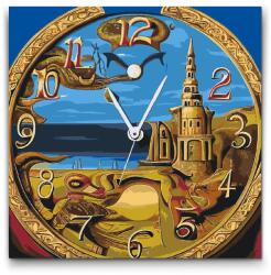  Festés számok szerint - Absztrakt óra Méret: 50x50cm, Keretezés: Keret nélkül (csak a vászon)