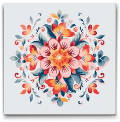  Festés számok szerint - Virágminta Méret: 30x30cm, Keretezés: Műanyagtáblával