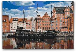  Festés számok szerint - Fekete gyöngy hajó, Gdansk Méret: 40x60cm, Keretezés: Műanyagtáblával