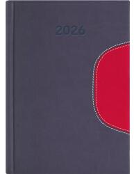 Dayliner Naptár, tervező, A5, napi, DAYLINER "Memphis", szürke-piros (NMA5SZPU) - jatekotthon