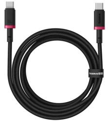 Baseus Dura Type-C - Type-C 100 W-os gyorstöltő kábel 2 m fekete, piros