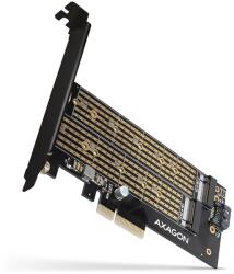 AXAGON Adaptor intern PCIe x4 pentru 2× M. 2 - NVMe M-key + SATA B-key, bracket standard și low profile