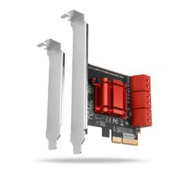 AXAGON controler PCIe 6x SATA intern 6G ASM1166 (SP și LP)