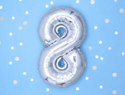  8 szám ezüst kis lufi